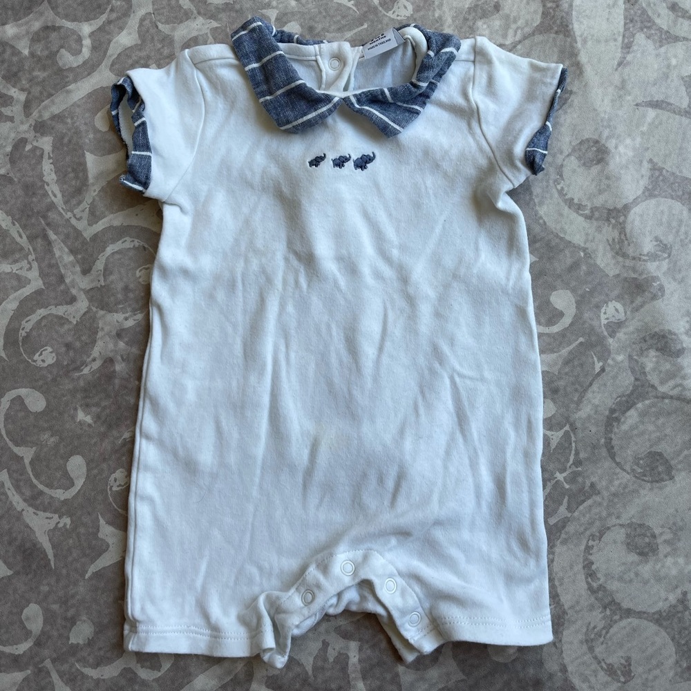Janie and jack elephant romper 3-6m